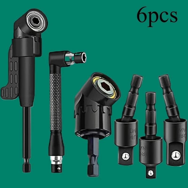 17Pcs Flexible Drill Bit Extension, Include 3Pcs Rotatable Socket Adapter 2Pcs Hex Shank 105° Right Angle Drill Attachment 10 Short Screwdriver Bits 90° Angled Bits and Bendable Extension