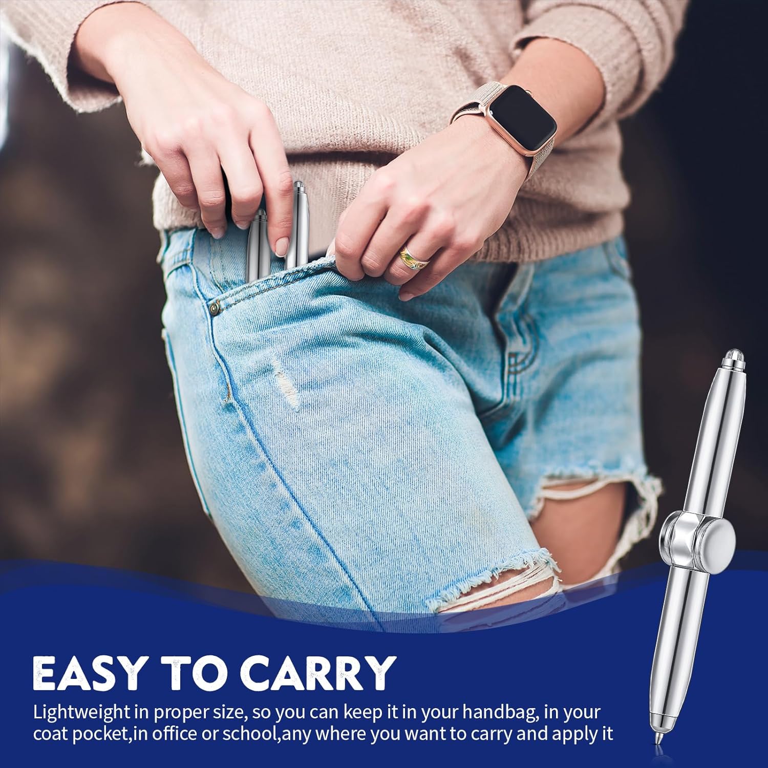 2 Pieces Fidget Spinning Pen with LED Light