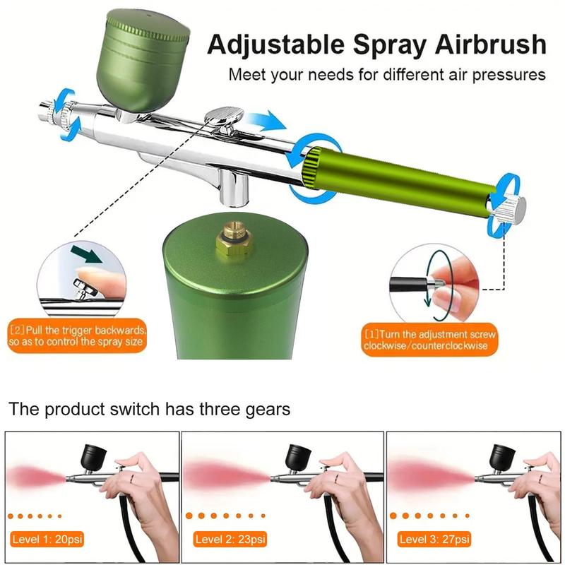 Electric Airbrush Kit with Compressor, Rechargeable Portable Cordless Air Brush Set, Handheld Airbrush Gun Set for Nail Art, Makeup, Painting, Cake Decor