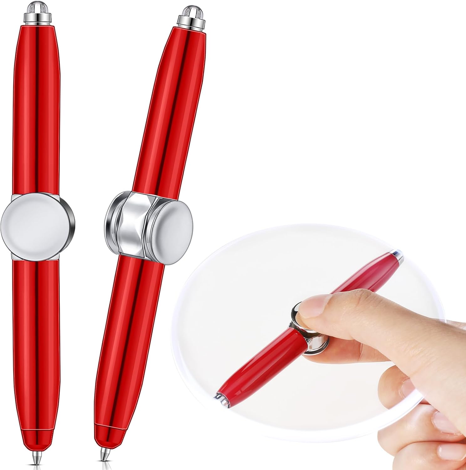 2 Pieces Fidget Spinning Pen with LED Light