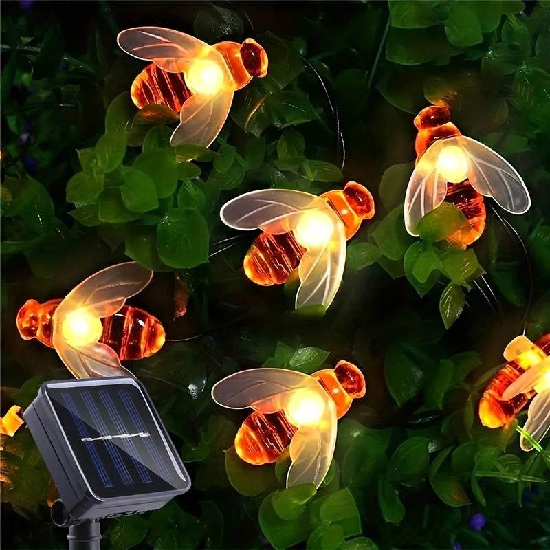 Solar 50pcs LED Bee String Lights - Cute Bee Garden Decoration for Wedding, Party, Christmas Tree and Home Yard
