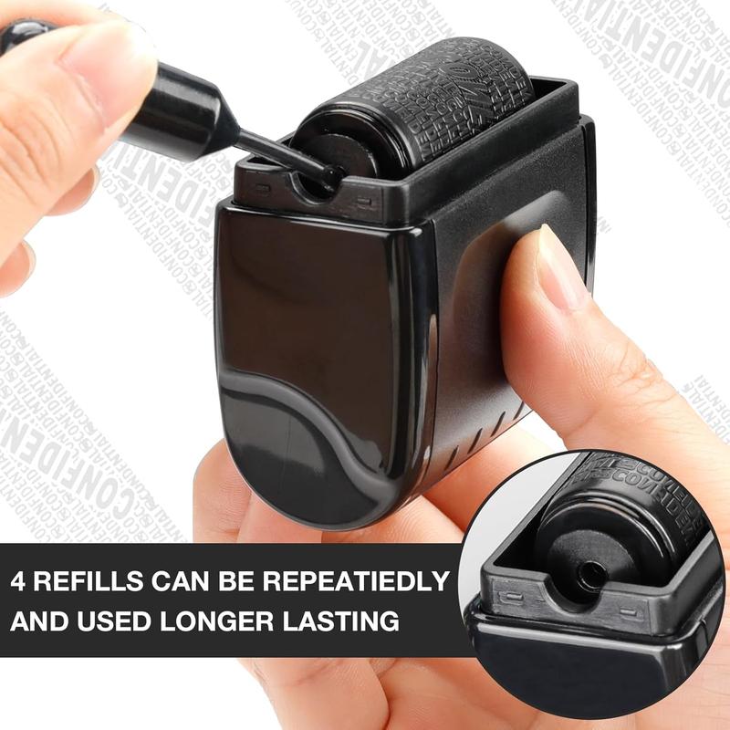 2 PACK-Privacy Protection Security Roller Stamp — Address & Billing Info Blocker, Home & Office Mailing Essentials 100m Long-Lasting Roll