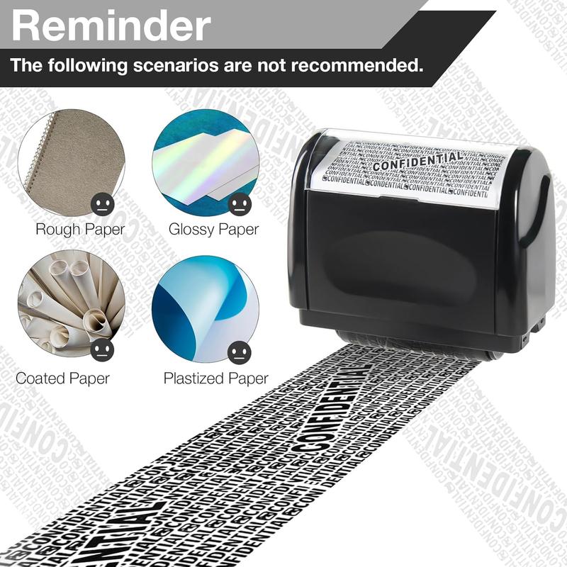 2 PACK-Privacy Protection Security Roller Stamp — Address & Billing Info Blocker, Home & Office Mailing Essentials 100m Long-Lasting Roll