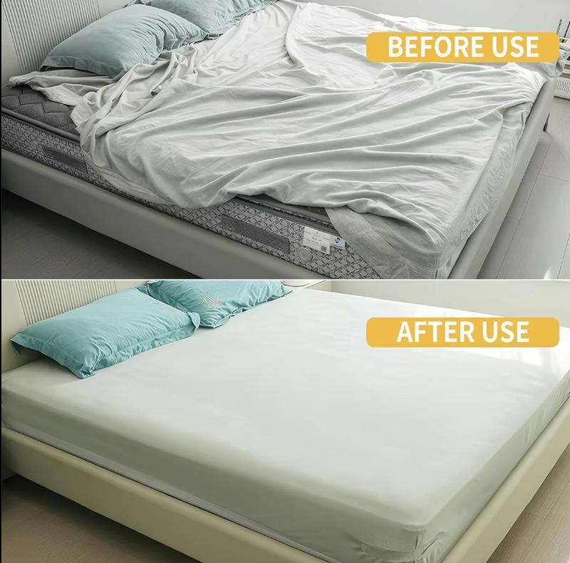 Secure Sheet Holder with Heavy-Duty Mattress Straps Universal Fit Easy One-Time Installation Set of 4 Plastic Bedsheet Clip