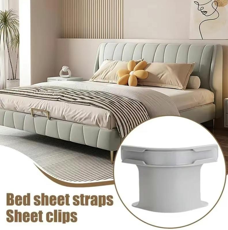 Secure Sheet Holder with Heavy-Duty Mattress Straps Universal Fit Easy One-Time Installation Set of 4 Plastic Bedsheet Clip