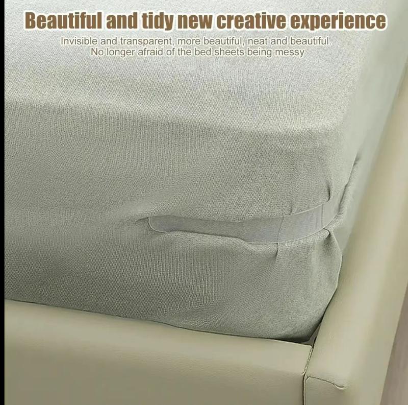 Secure Sheet Holder with Heavy-Duty Mattress Straps Universal Fit Easy One-Time Installation Set of 4 Plastic Bedsheet Clip