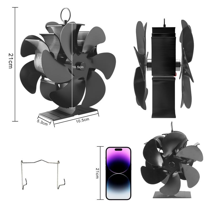 Facepos 2025 Dual-Sided 12-Blade Heat Powered Wood Stove Fan – Upgraded Fireplace Fan for Buddy Heater and Airflow Circulation