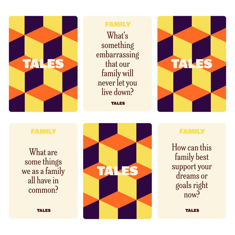 TALES Family Edition - 150 Conversation Cards for Family Games, Dinners, and Gatherings - Perfect for Adults Teens and Kids - Prompts for Meaningful Connections