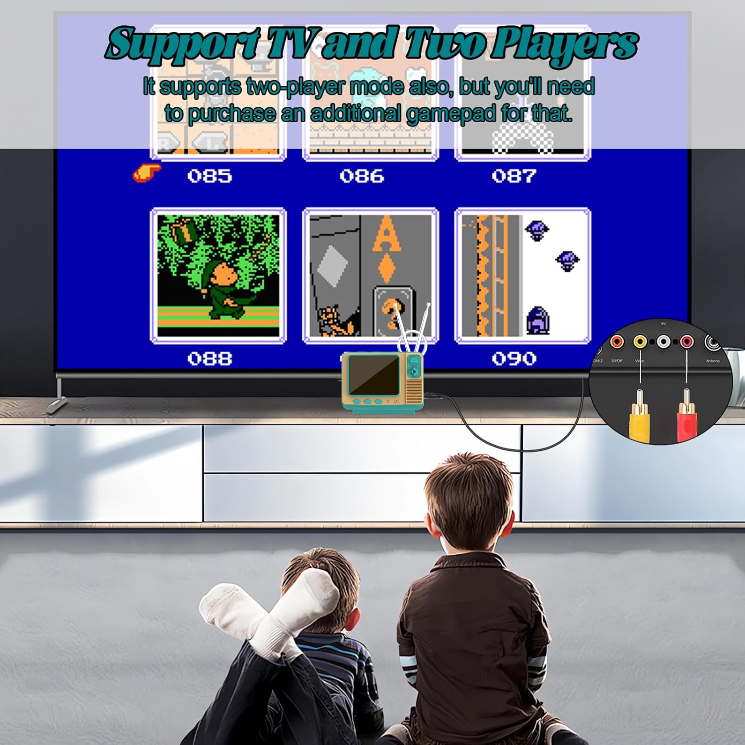 EASEGMER Handheld Games - GV300S 168 Classic Retro Video Game with 3.0 Inch Screen Electronic Mini TV Style Support Connecting TV and Two Players