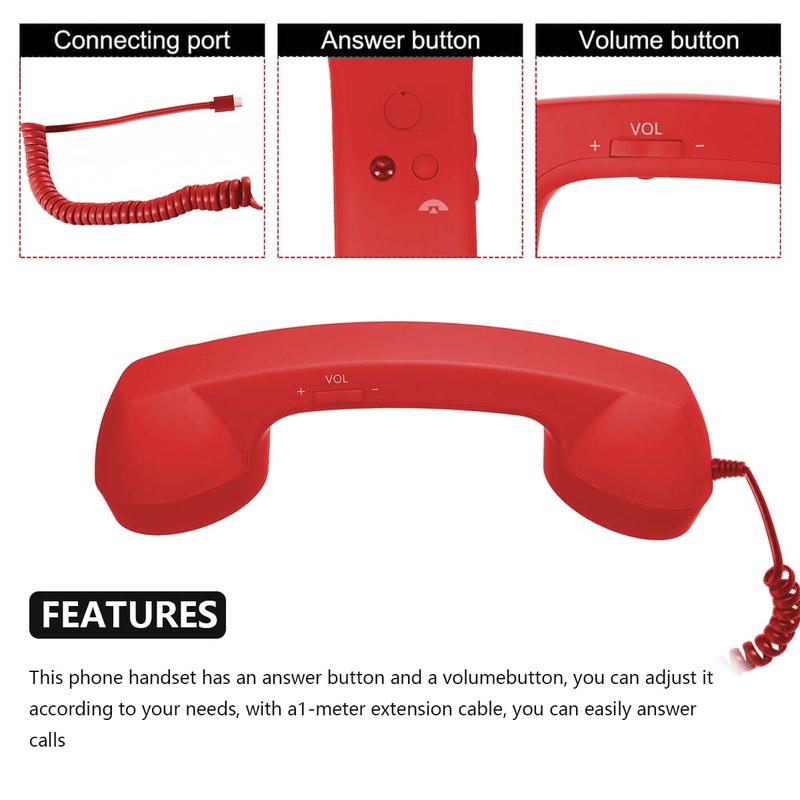 Retro Selected-Bluetooth Phone Handset - Wireless/Wired & USB Mobile Phone Receiver for Comfortable Calls