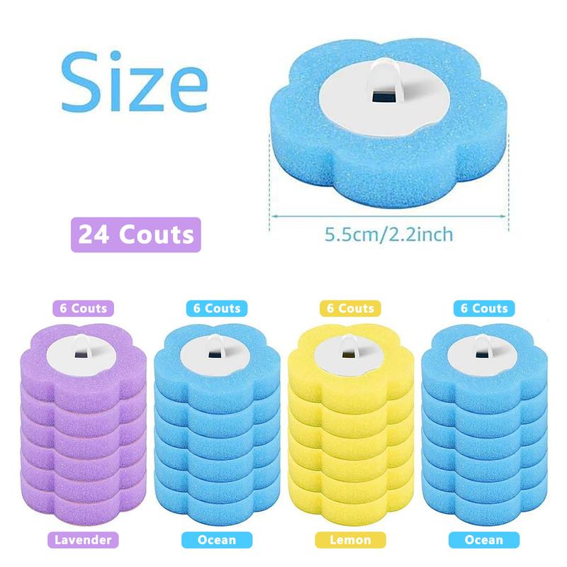 Snofrid Disposable Toilet Brush, Toilet Bowl Wand Holder Set with 24PCS Cleaner Refills,