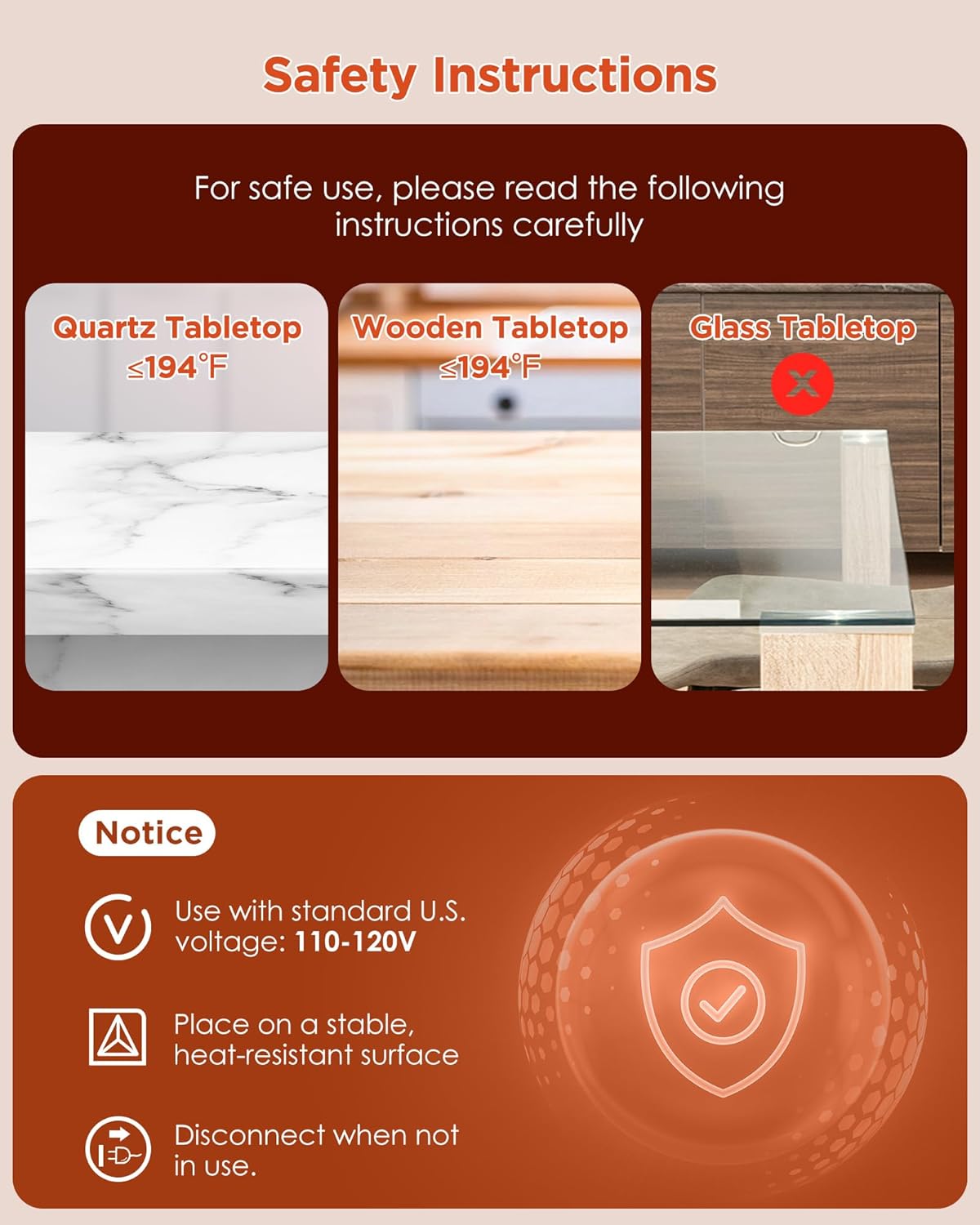 FEPPO Food Warming Mat, Upgrade High-tech Graphene Heating Film, Fast Full Surface Electric Warming Tray with 6 Level Adjustable Temperature and 6 Hours Timer