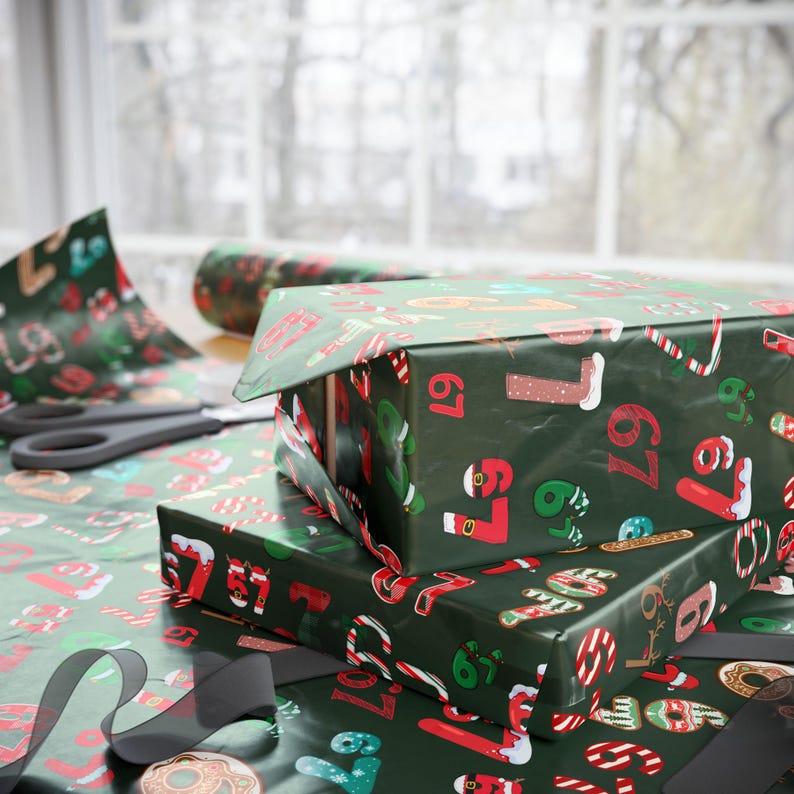 67 Meme Christmas Gift Wrap, funny wrapping paper for kids and teens, perfect for holiday presents and unique meme gifts.