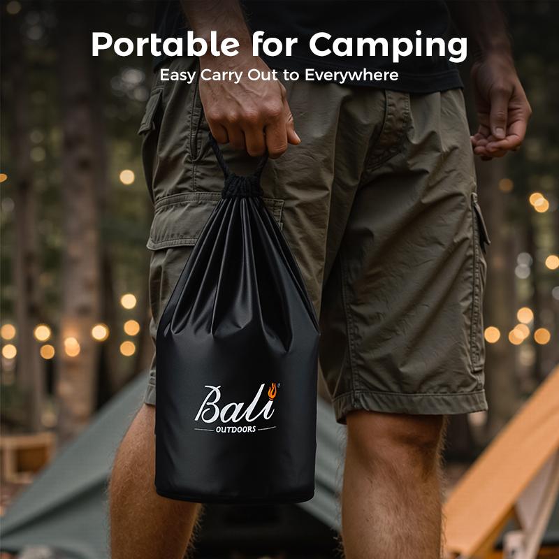 BALI OUTDOORS Smokeless Fire Pit, 6.5-Inch Turbo Flame Tabletop Fire Pit, Stainless Steel, Adjustable Flame, with Stand and Stove Rack, Carry Bag