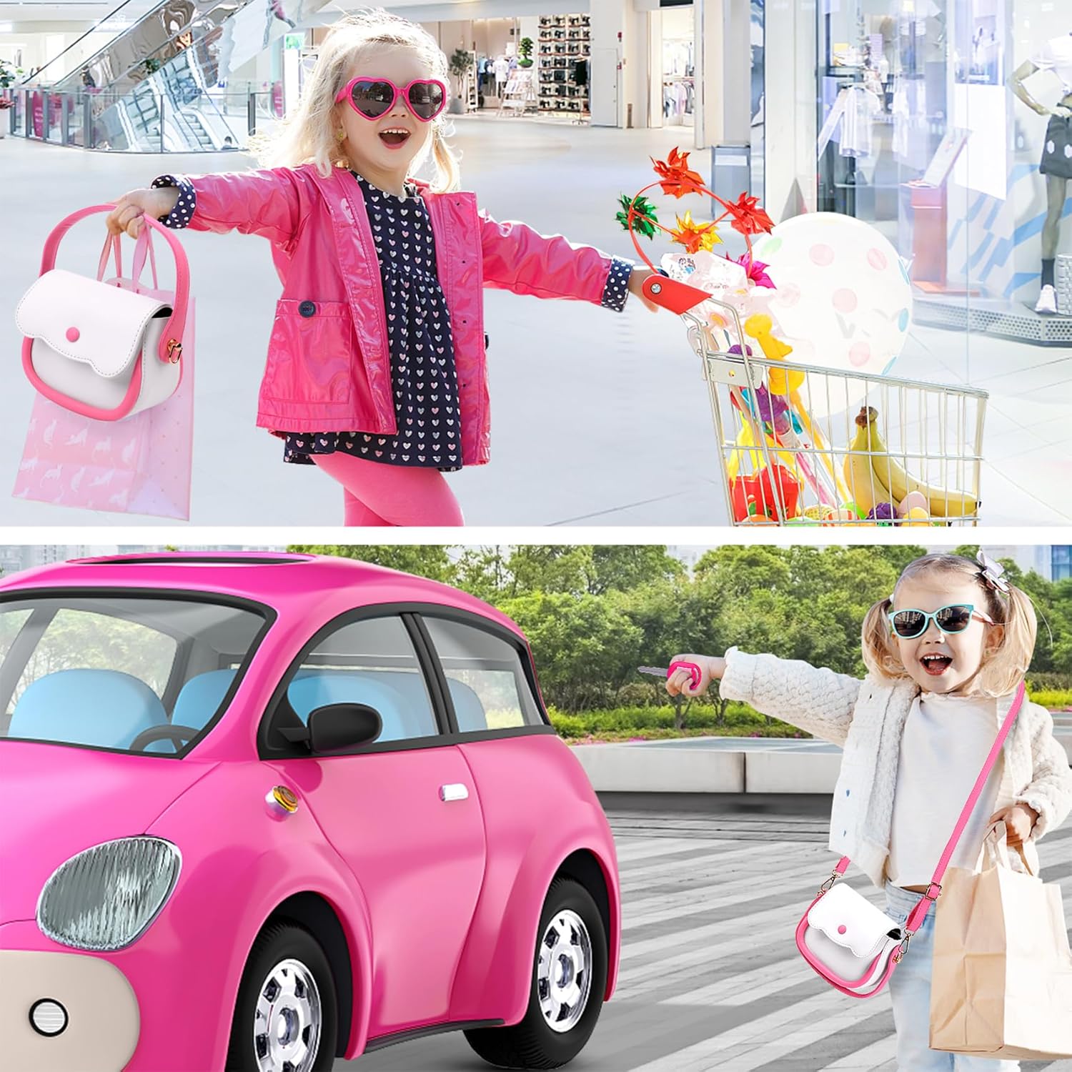 GJZZ Play Purse for Little Girls Toys - Toddler Purse Set Pretend Play Makeup Toys