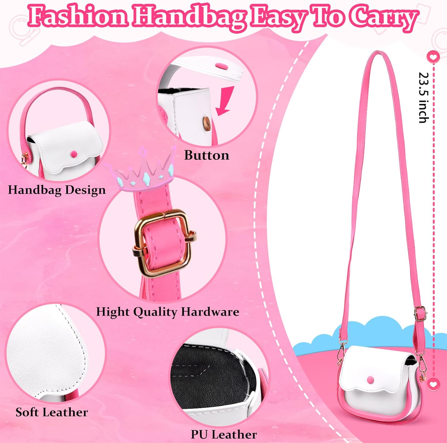 GJZZ Play Purse for Little Girls Toys - Toddler Purse Set Pretend Play Makeup Toys