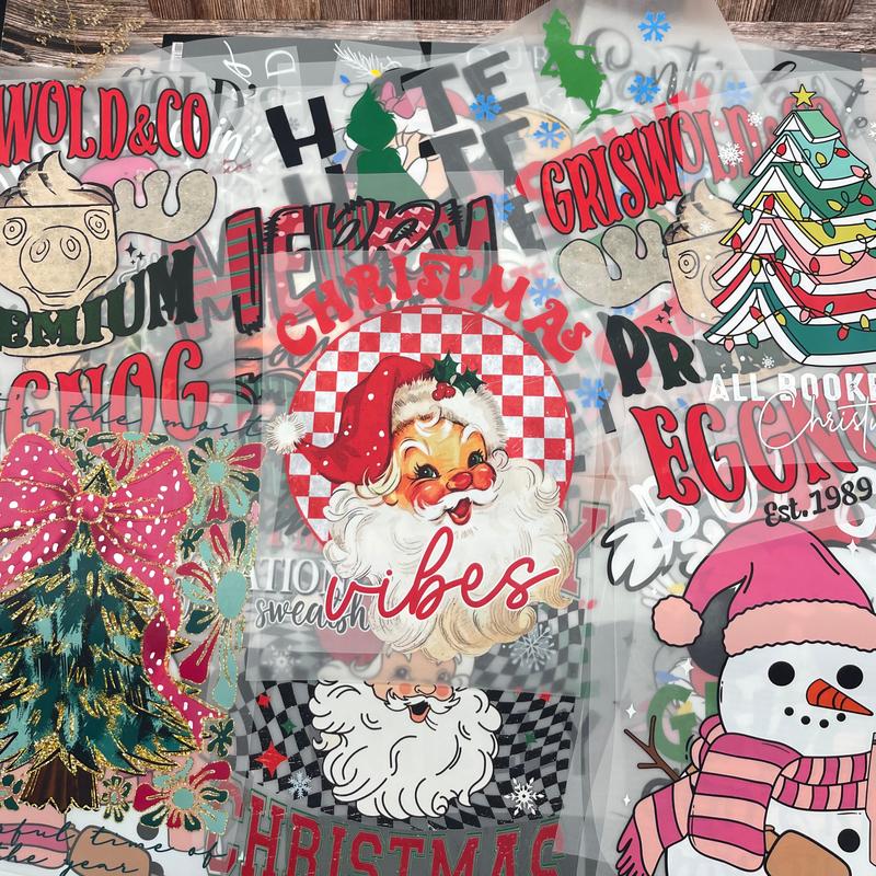 15PCS Christmas Mystery DTF Transfer Bundle – Ready to Press Holiday Designs | Santa, Reindeer, Gingerbread & Festive Graphics for T-Shirts, Totes & DIY Gifts