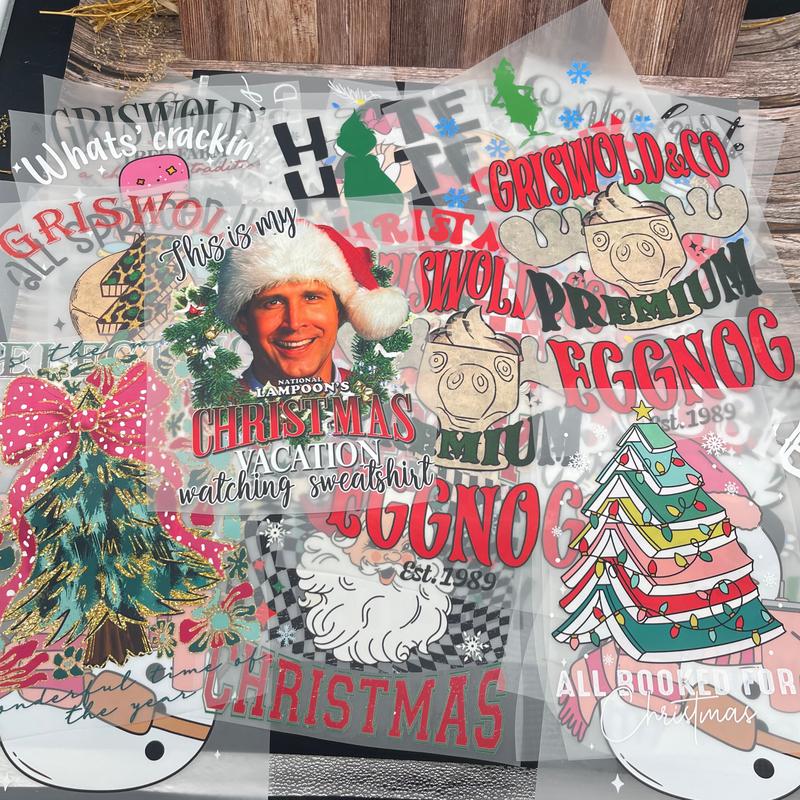 15PCS Christmas Mystery DTF Transfer Bundle – Ready to Press Holiday Designs | Santa, Reindeer, Gingerbread & Festive Graphics for T-Shirts, Totes & DIY Gifts