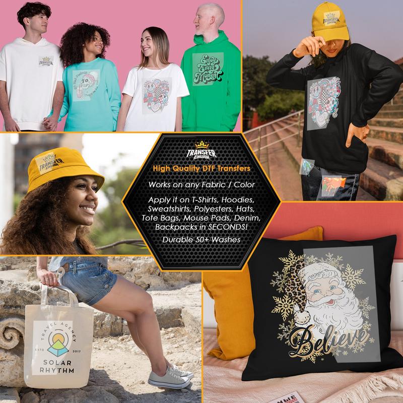 15PCS Christmas Mystery DTF Transfer Bundle – Ready to Press Holiday Designs | Santa, Reindeer, Gingerbread & Festive Graphics for T-Shirts, Totes & DIY Gifts