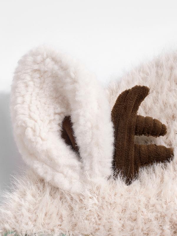 Original design Festive Christmas Antler Hat (It can be used as a handbag，A hat has multiple uses.)Knitted Ear Protection Windproof Warm Hat Suitable for the family It can be worn by adults and children, without limiting the circumference of the head