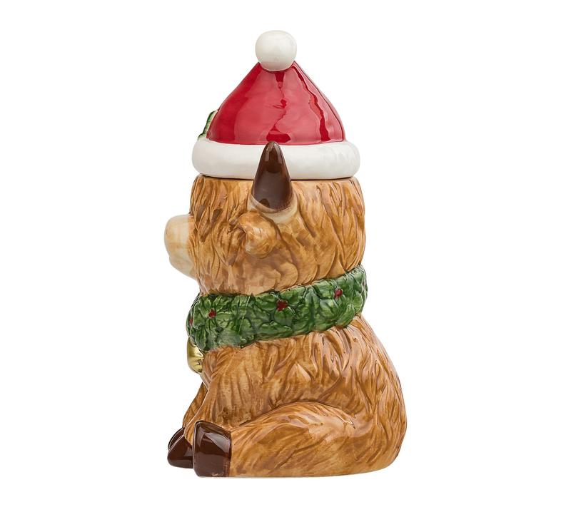 10 Strawberry Street Christmas Cow Canister