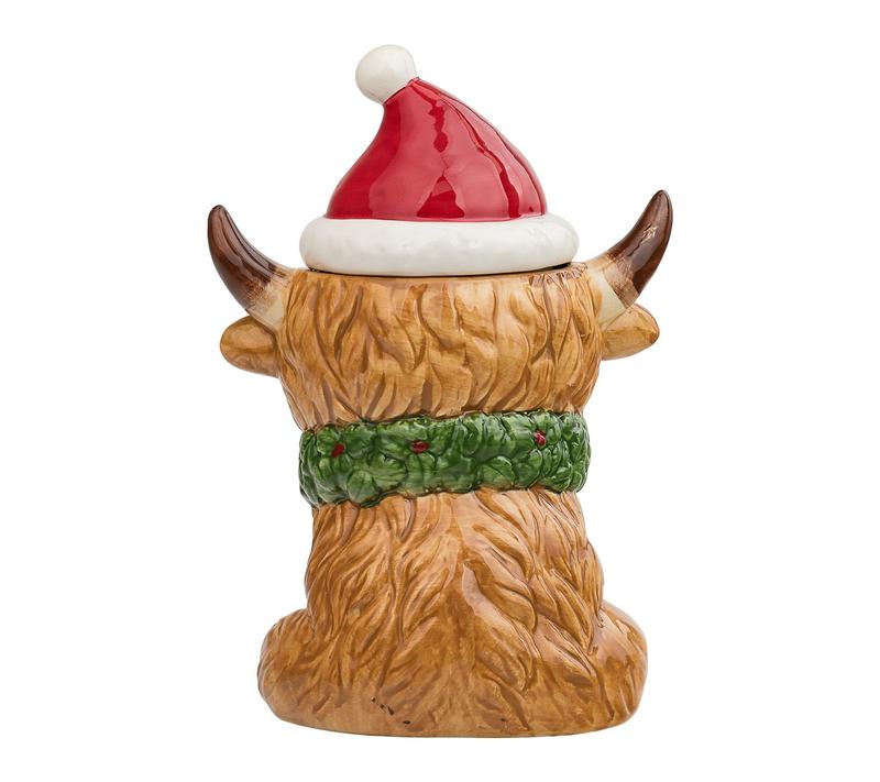 10 Strawberry Street Christmas Cow Canister