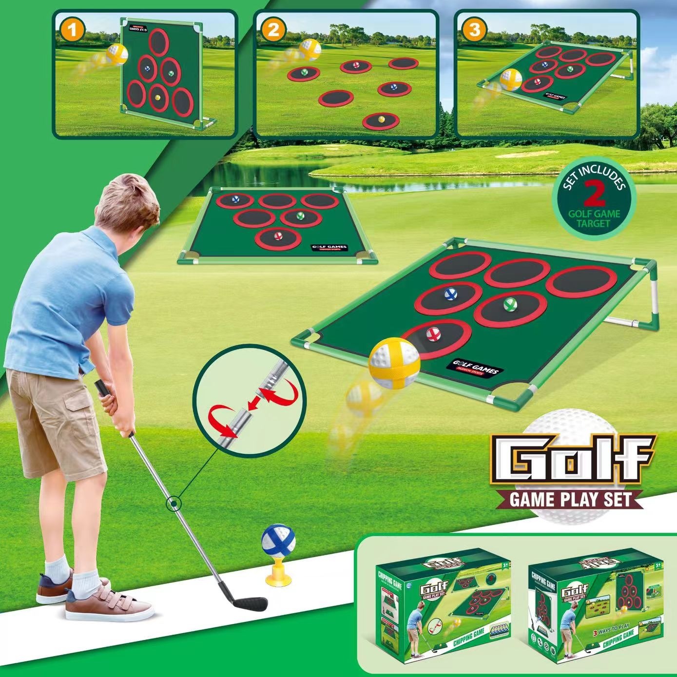 Children's Golf Practice Target Game Set for Indoor & Outdoor Use