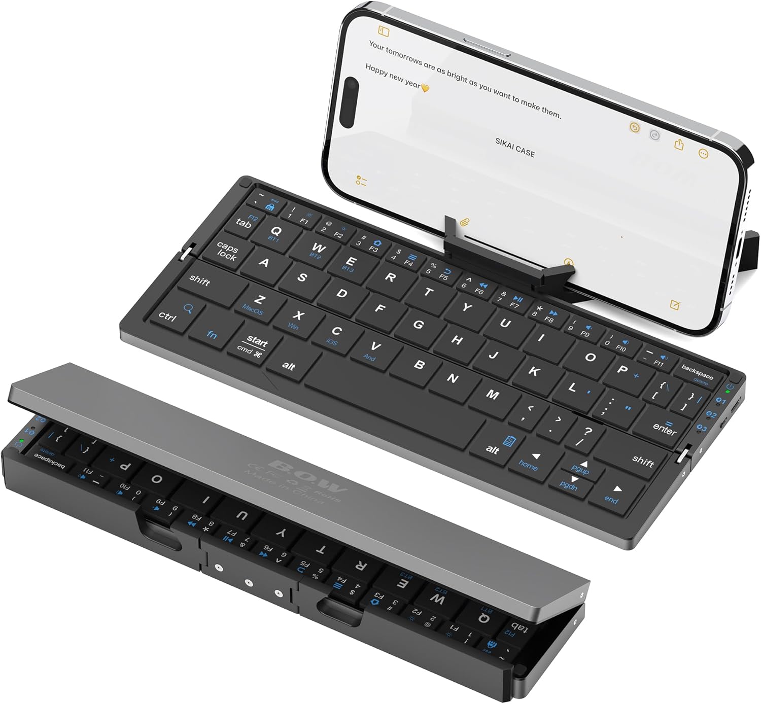 SIKAI CASE Foldable Bluetooth Keyboard with Magnetic Stand,Aluminum Alloy