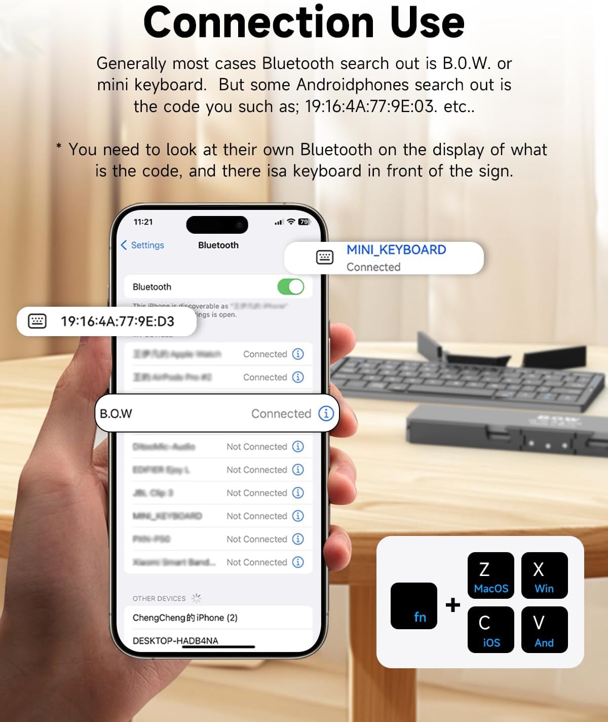SIKAI CASE Foldable Bluetooth Keyboard with Magnetic Stand,Aluminum Alloy