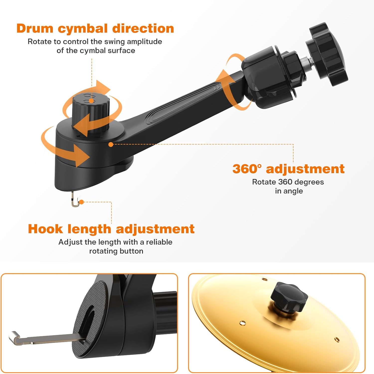 Mini Drum Crash Cymbal Set with Mini Drum Stick, Funny Musical Instruments Gadget for Drummer Music Lovers Gift, Compact Durable Car Accessory for Most Vehicles