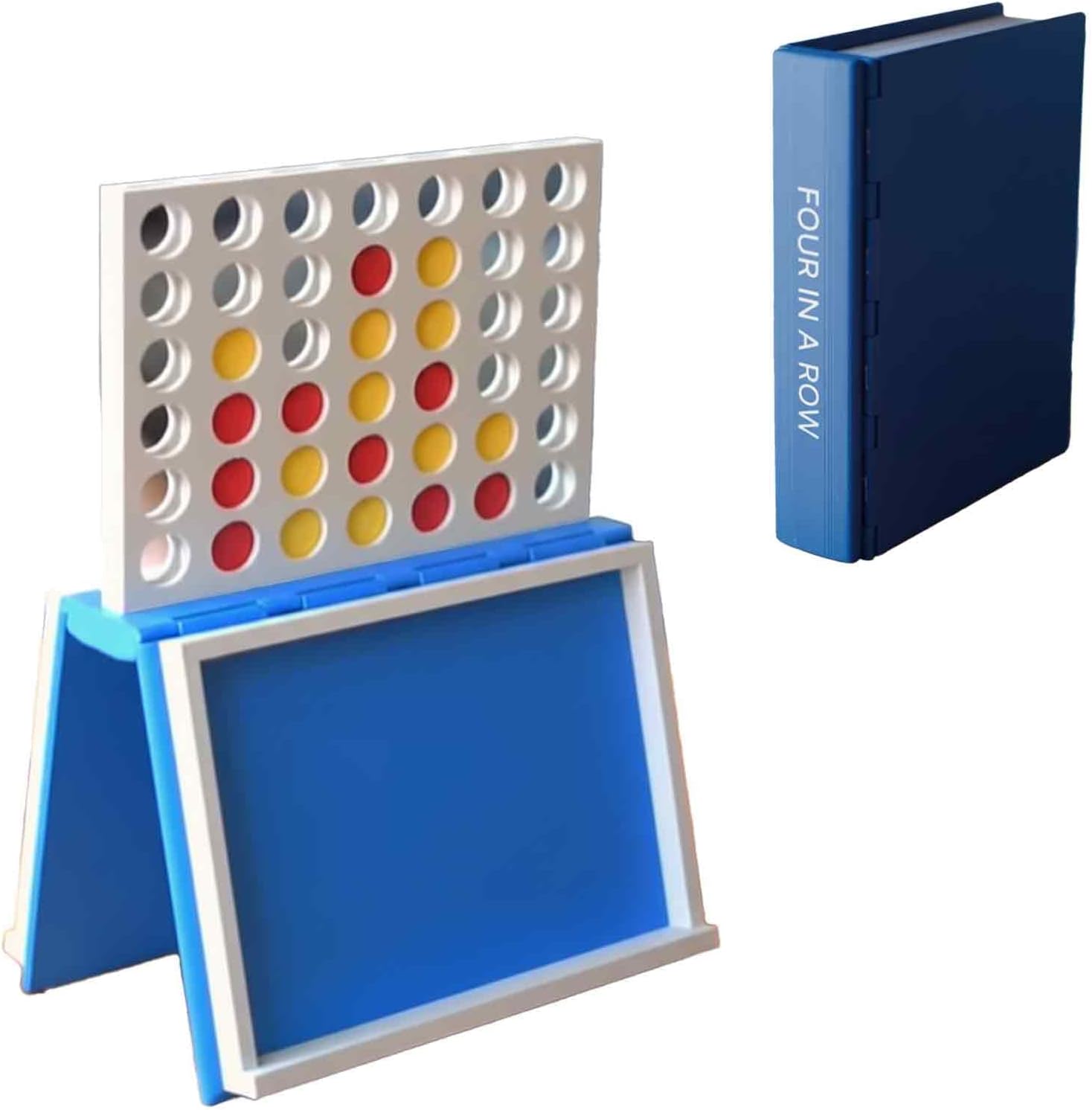 Playbook’d - Four in a Row, 3D Printed Magnetic Board Game with Built-in Storage, Foldable Strategy Family Game