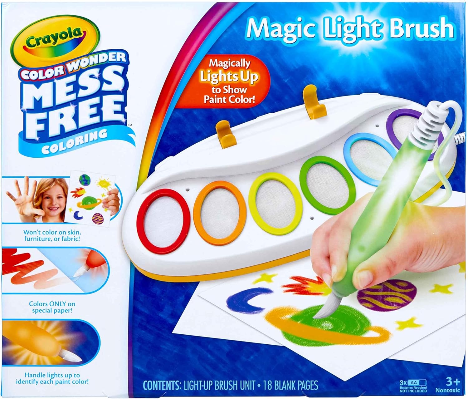Crayola Color Wonder Magic Light Brush, Mess Free Painting Station for Kids,