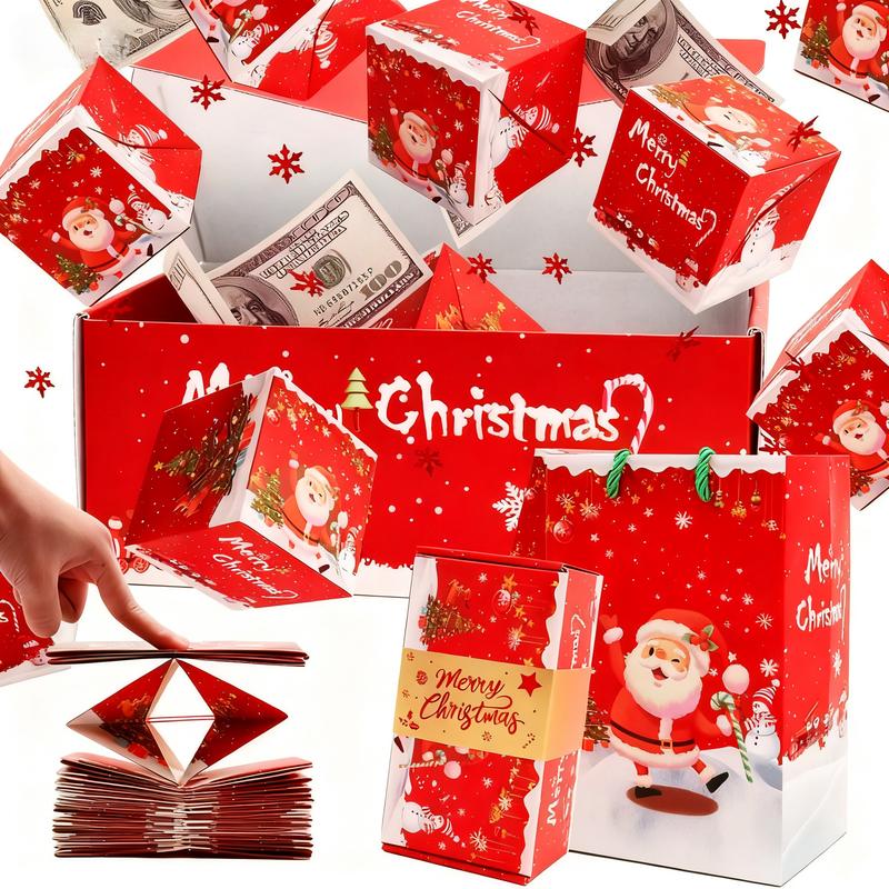 Surprise Gift Box Explosion Unique Folding Bouncing Red Envelope Cash Box with Confetti