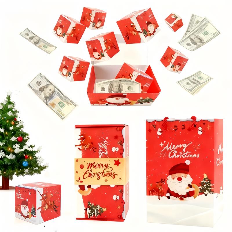 Surprise Gift Box Explosion Unique Folding Bouncing Red Envelope Cash Box with Confetti