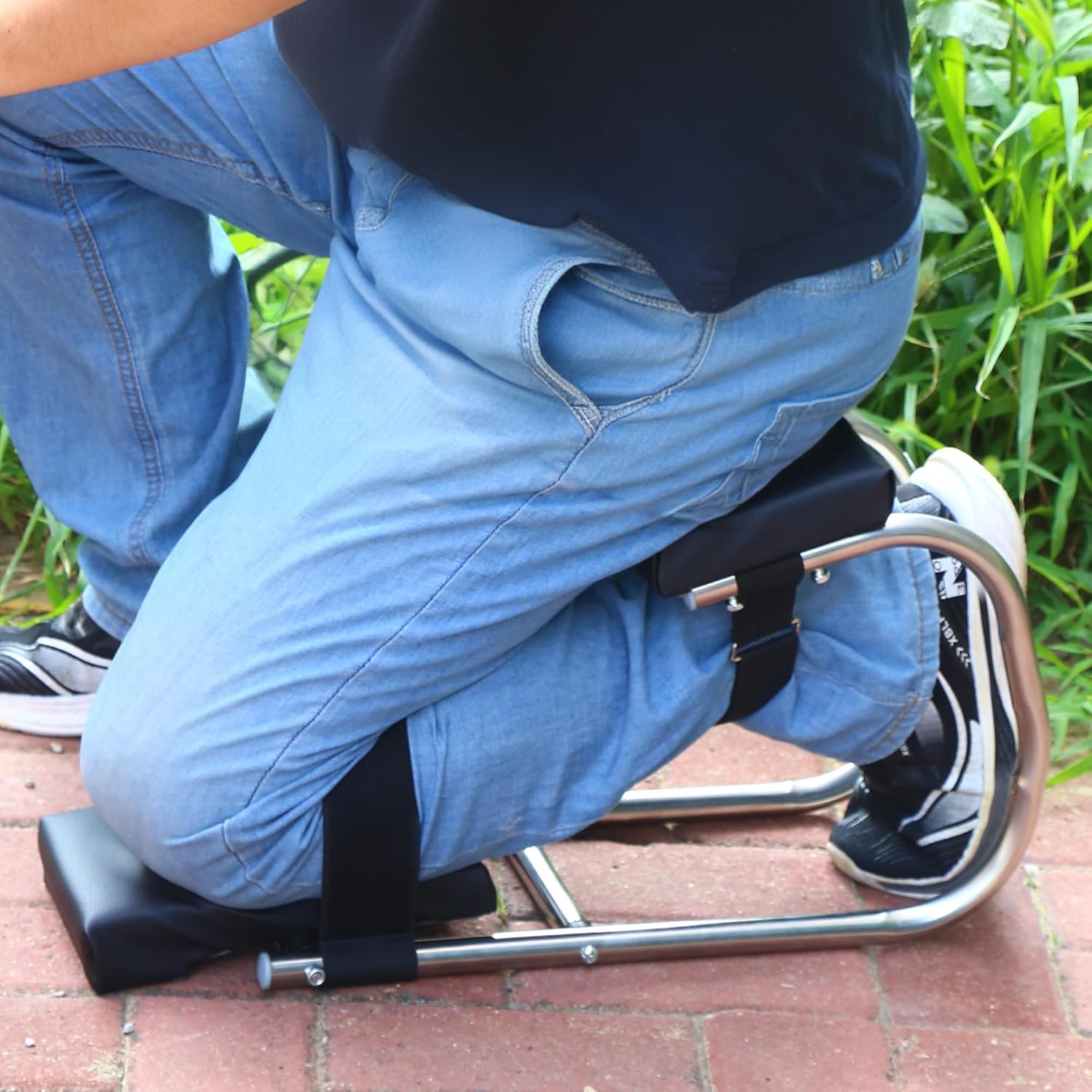 Unmake Ergonomic Knee Seat, Kneeler Seat for Gardening Farm Work - Optimal Knee Protection, Ankle Support, Durable Thick Kneeling Pad & Galvanized Steel