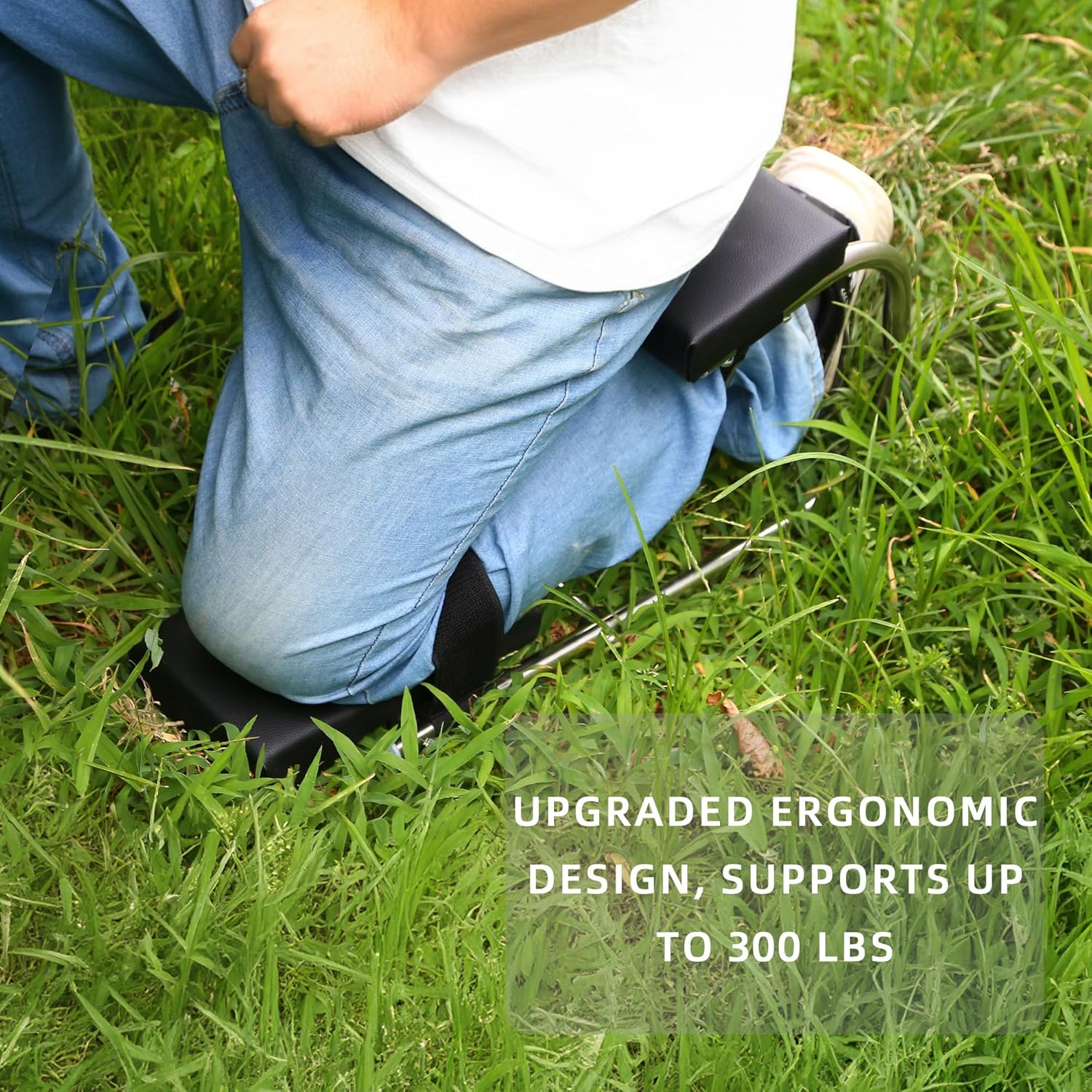Unmake Ergonomic Knee Seat, Kneeler Seat for Gardening Farm Work - Optimal Knee Protection, Ankle Support, Durable Thick Kneeling Pad & Galvanized Steel
