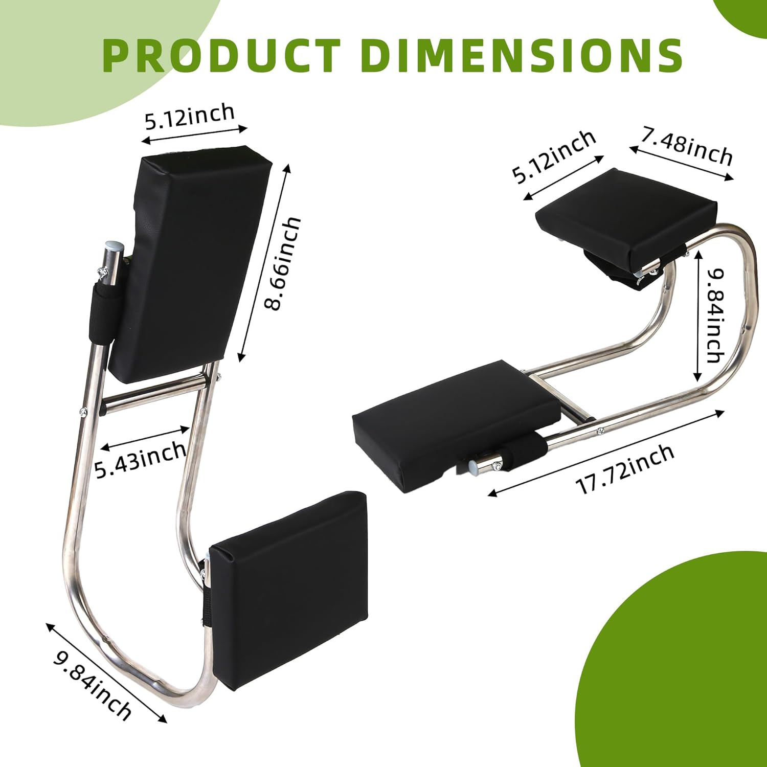 Unmake Ergonomic Knee Seat, Kneeler Seat for Gardening Farm Work - Optimal Knee Protection, Ankle Support, Durable Thick Kneeling Pad & Galvanized Steel
