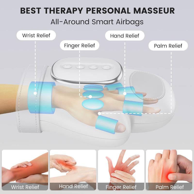 Modofo Hand Massager with Heat & Compression – Ultimate Relief for Hands, Wrists & Fingers, Arthritis & Wrist Carpal Tunnel Muscles Pressure Point Therapy