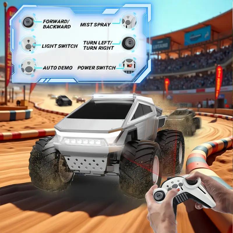 Cybertruck RC Toy Car 1:12 Scale – 4WD Monster Truck Style with LED Lights & Music, All-Terrain Off-Road Pickup with 2.4GHz Remote Control Truck ,