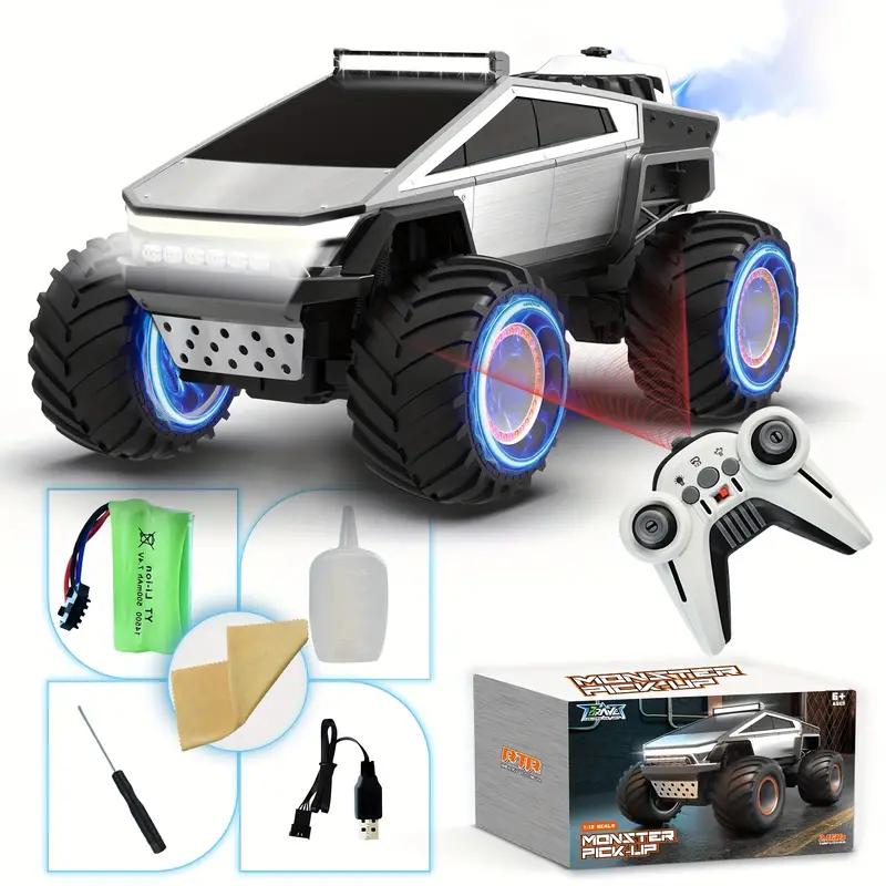 Cybertruck RC Toy Car 1:12 Scale – 4WD Monster Truck Style with LED Lights & Music, All-Terrain Off-Road Pickup with 2.4GHz Remote Control Truck ,