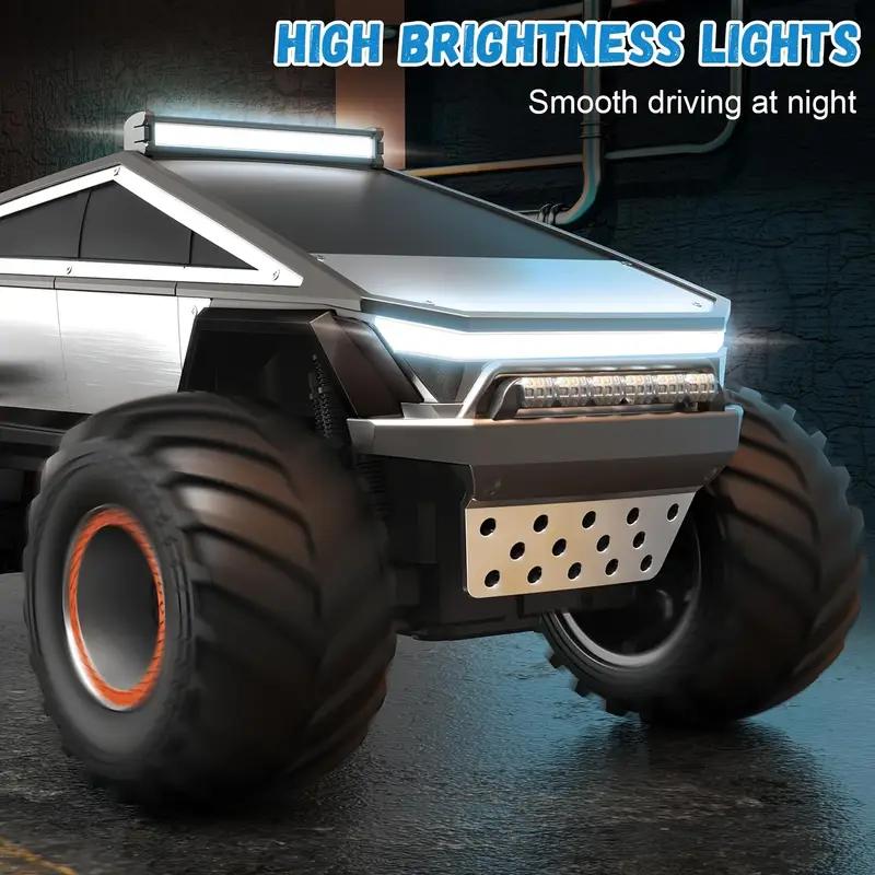 Cybertruck RC Toy Car 1:12 Scale – 4WD Monster Truck Style with LED Lights & Music, All-Terrain Off-Road Pickup with 2.4GHz Remote Control Truck ,
