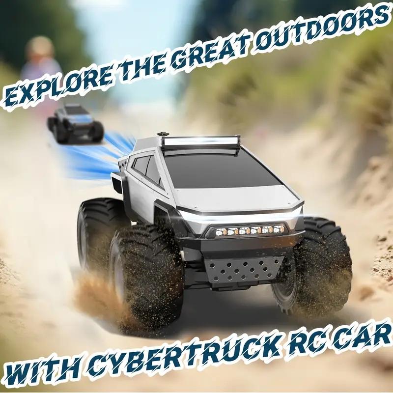 Cybertruck RC Toy Car 1:12 Scale – 4WD Monster Truck Style with LED Lights & Music, All-Terrain Off-Road Pickup with 2.4GHz Remote Control Truck ,