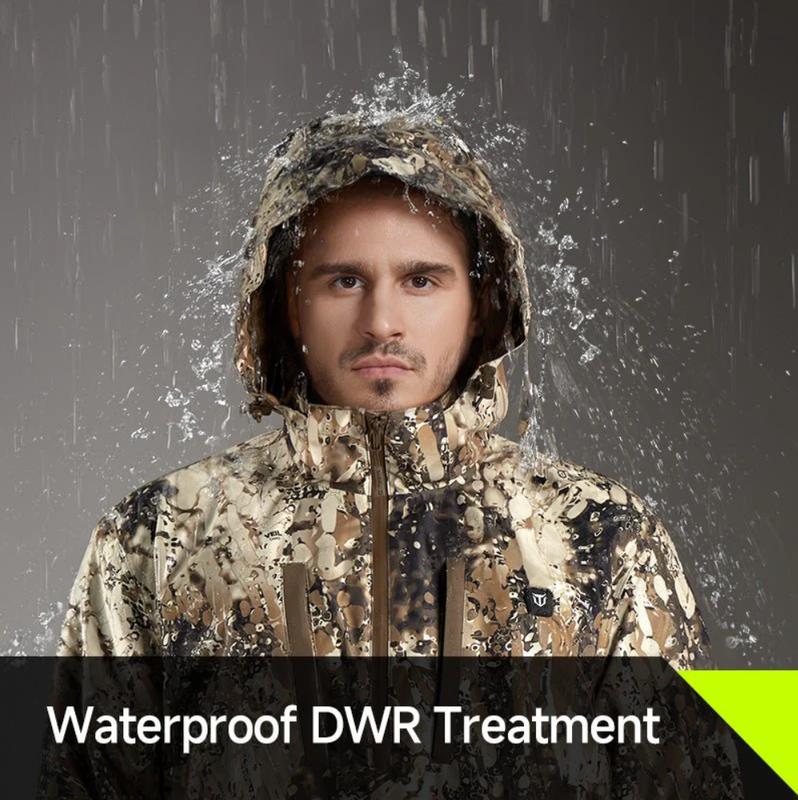 TIDEWE Men’s Heated Duck Hunting Jacket with Fleece Lining, Waterproof 1/2 Zip Jacket for Hunting