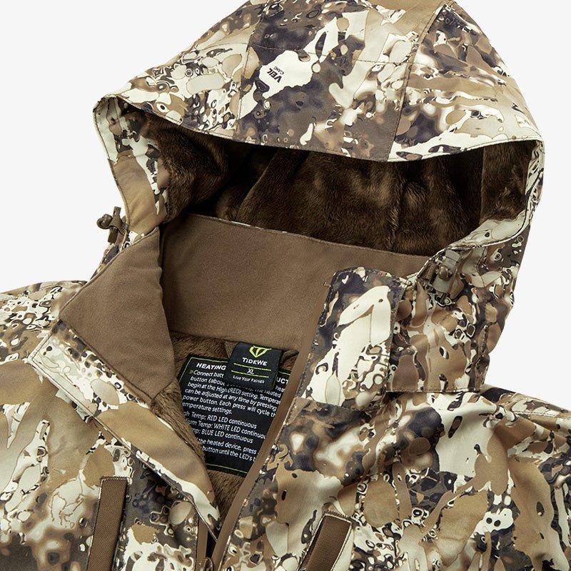 TIDEWE Men’s Heated Duck Hunting Jacket with Fleece Lining, Waterproof 1/2 Zip Jacket for Hunting