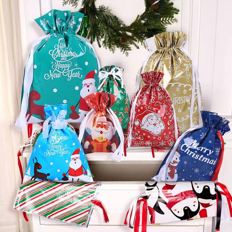 50PCS Christmas Gift Wrapping Set (25 Colorful Bags + 25 Tags) – Random Patterns, Say Goodbye to Single-Style Gift Bags, Perfect for Holiday Gifts