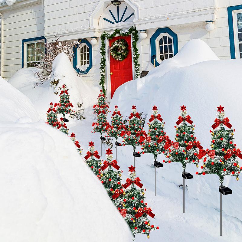 2-Pack Solar Cedar Tree Lights, IP65 Outdoor Waterproof Lights