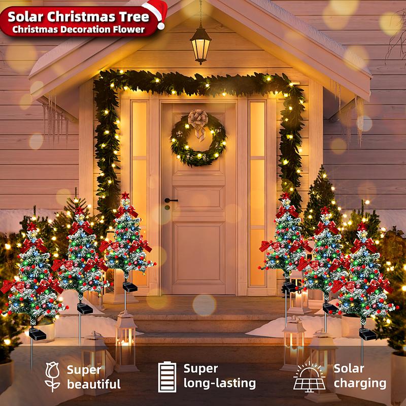2-Pack Solar Cedar Tree Lights, IP65 Outdoor Waterproof Lights