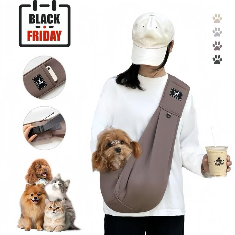 PAWPUBBY Dog & Cat Sling for Small and Medium Pets Up to 15lbs with Adjustable Padded Shoulder Breathable Portable Carrier for Outside Travel Shopping Animal