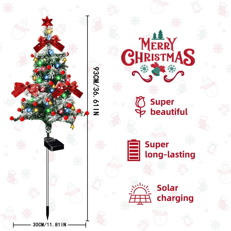 2-Pack Solar Cedar Tree Lights, IP65 Outdoor Waterproof Lights