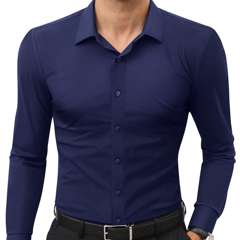 ElencoCo Men's Super Stretchy Dress Shirt: Where Tailored Style Meets Athletic Comfort